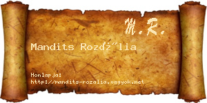 Mandits Rozália névjegykártya